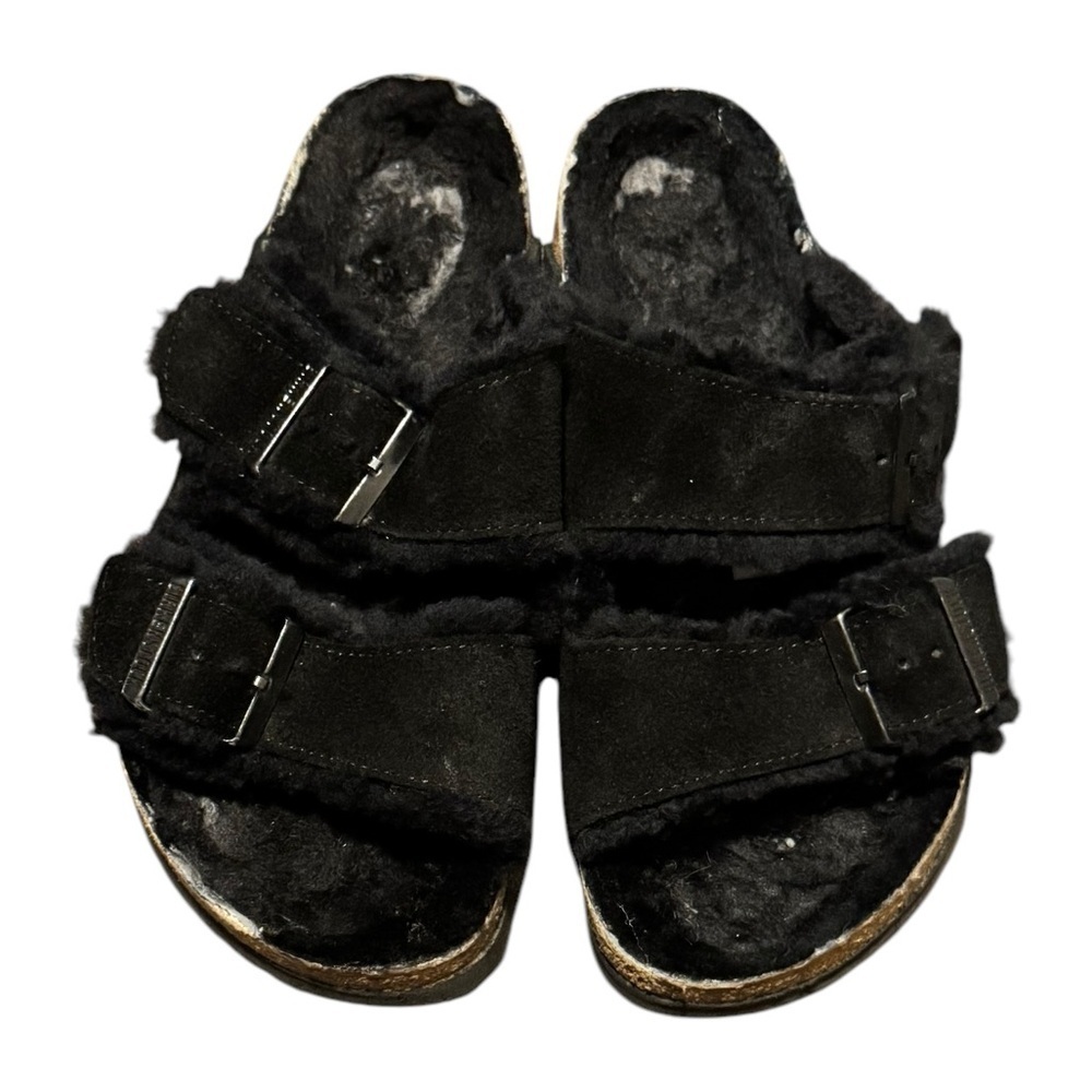 Birkenstock Arizona Two Strap Sandals Buckles Shearling Sandals Size 37 Unisex